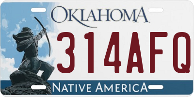 OK license plate 314AFQ