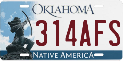 OK license plate 314AFS