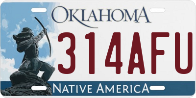 OK license plate 314AFU