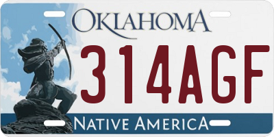 OK license plate 314AGF