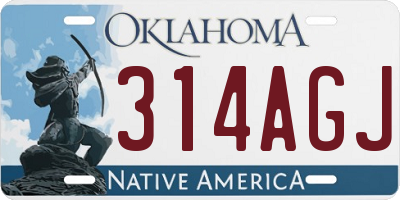 OK license plate 314AGJ