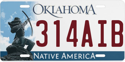 OK license plate 314AIB