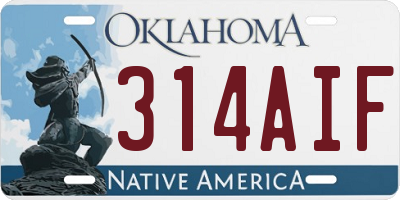 OK license plate 314AIF
