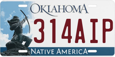 OK license plate 314AIP