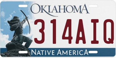 OK license plate 314AIQ