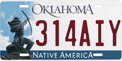 OK license plate 314AIY