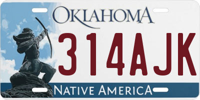 OK license plate 314AJK