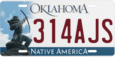 OK license plate 314AJS