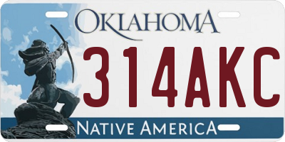 OK license plate 314AKC