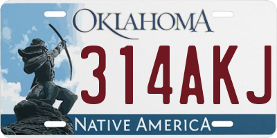 OK license plate 314AKJ