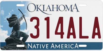 OK license plate 314ALA