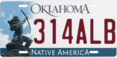 OK license plate 314ALB
