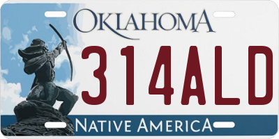 OK license plate 314ALD