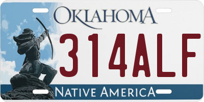 OK license plate 314ALF
