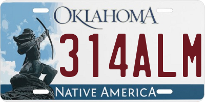 OK license plate 314ALM