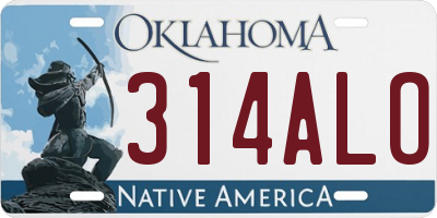OK license plate 314ALO