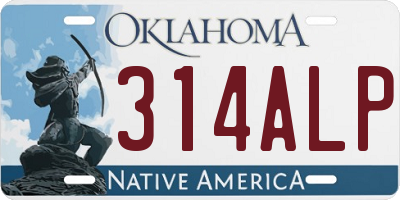 OK license plate 314ALP
