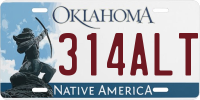 OK license plate 314ALT