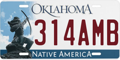 OK license plate 314AMB