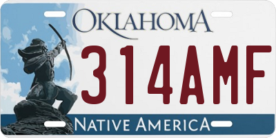 OK license plate 314AMF