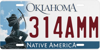 OK license plate 314AMM