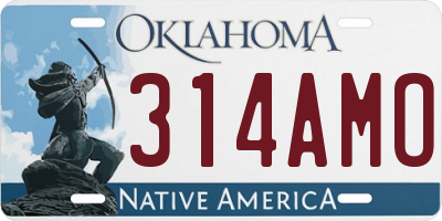OK license plate 314AMO