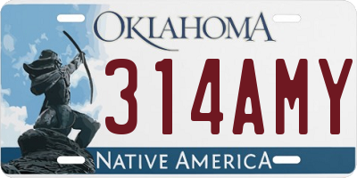 OK license plate 314AMY
