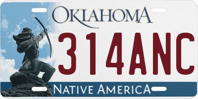 OK license plate 314ANC