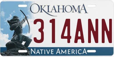OK license plate 314ANN
