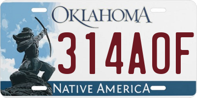 OK license plate 314AOF