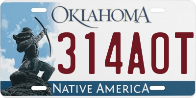 OK license plate 314AOT