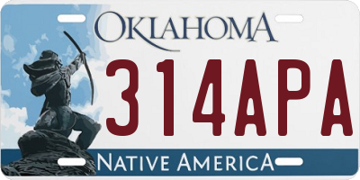 OK license plate 314APA