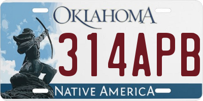 OK license plate 314APB