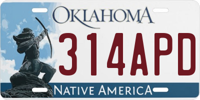 OK license plate 314APD