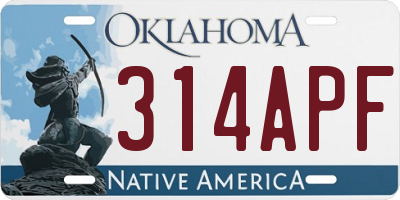 OK license plate 314APF