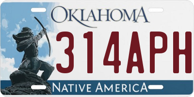 OK license plate 314APH