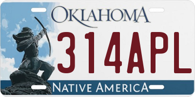 OK license plate 314APL