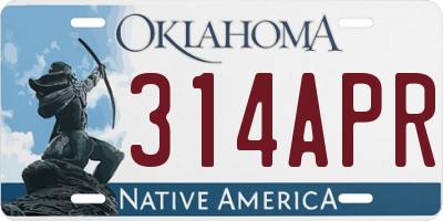 OK license plate 314APR