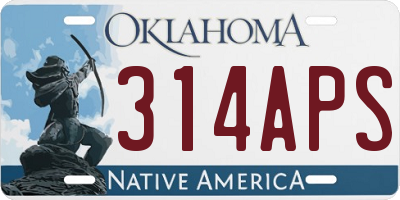OK license plate 314APS