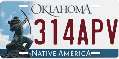 OK license plate 314APV