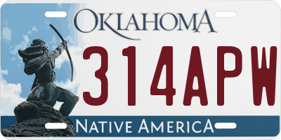 OK license plate 314APW