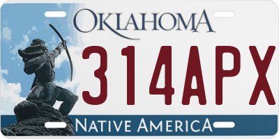 OK license plate 314APX