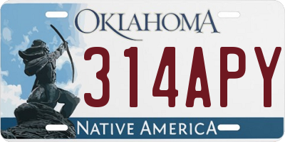 OK license plate 314APY
