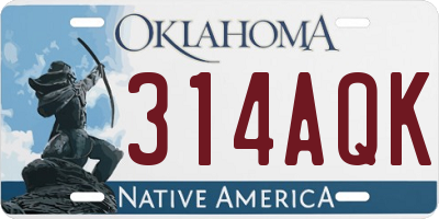 OK license plate 314AQK