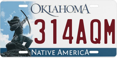 OK license plate 314AQM