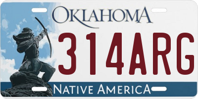 OK license plate 314ARG