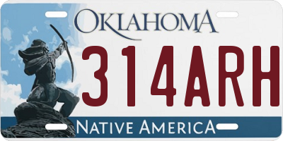 OK license plate 314ARH