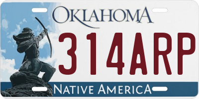OK license plate 314ARP