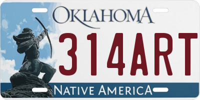 OK license plate 314ART
