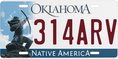 OK license plate 314ARV